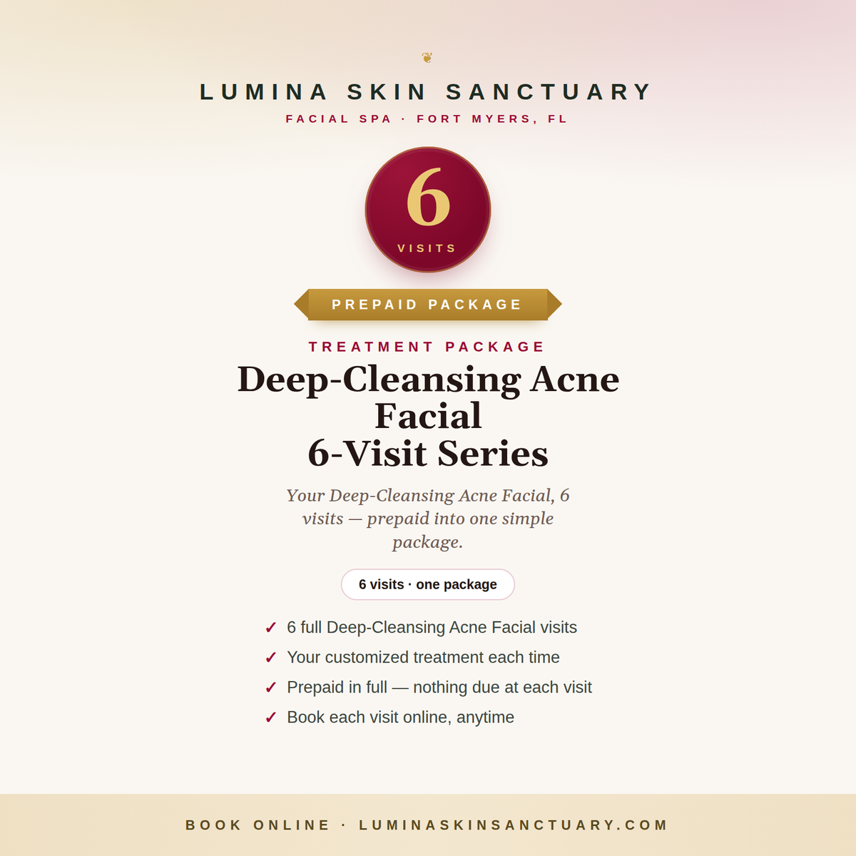 Deep-Cleansing Acne Facial · 6-Visit Series — Lumina Skin Sanctuary, Fort Myers
