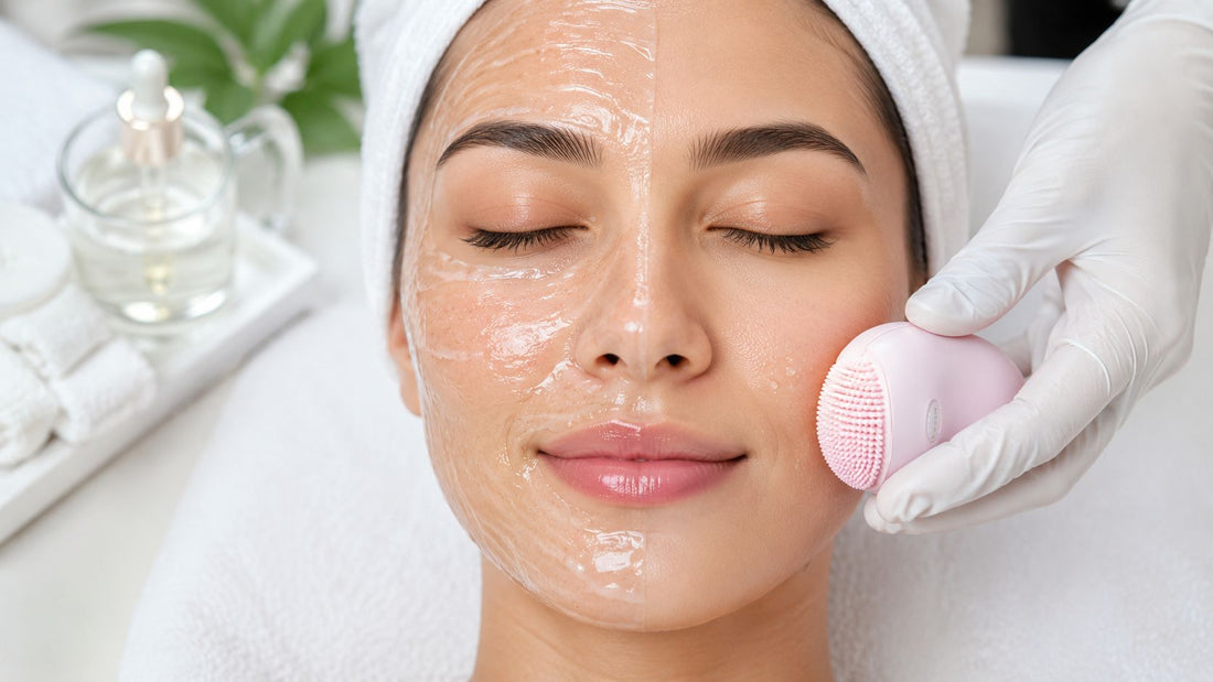 Congested T-zone with visible pores before a pore-cleansing facial in Fort Myers