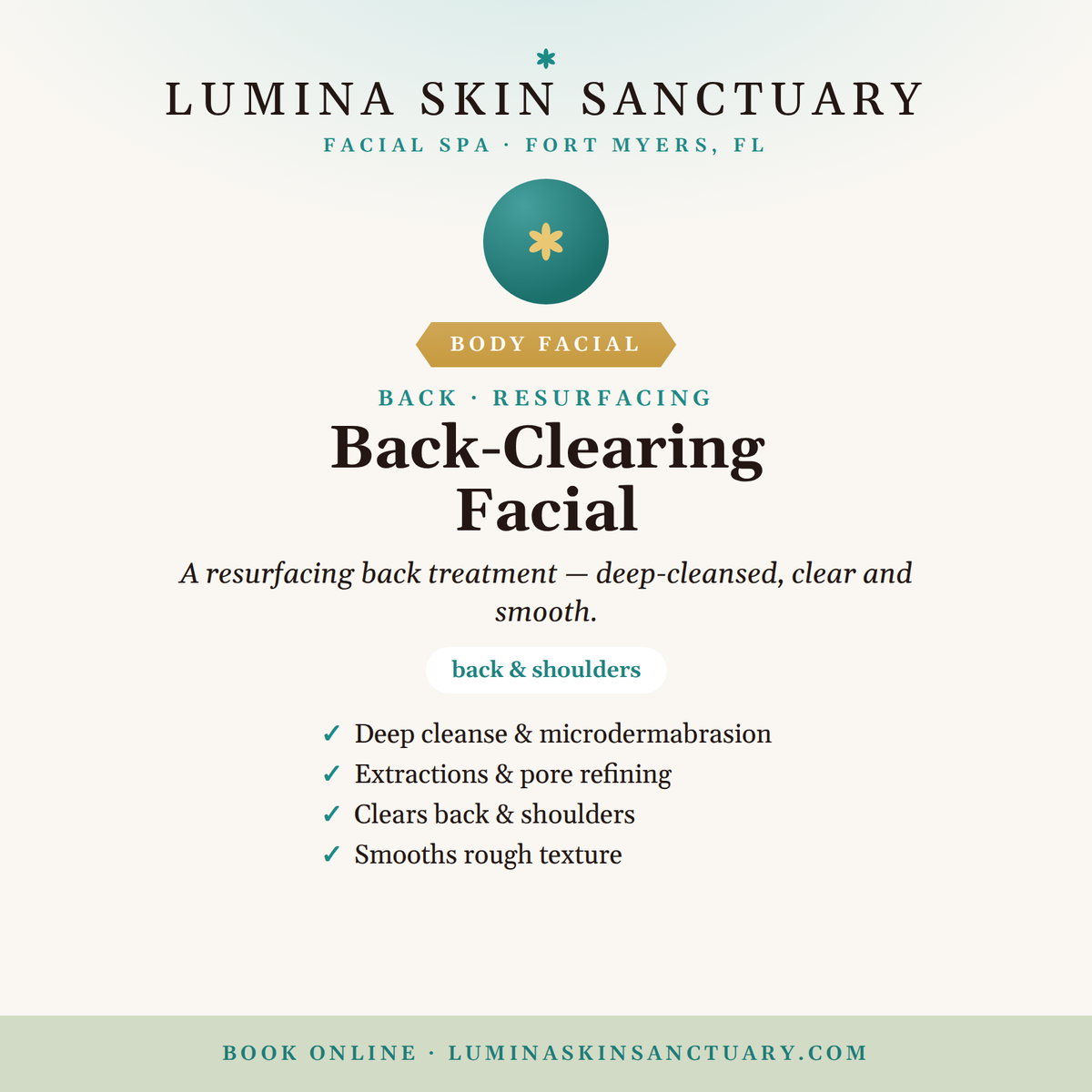 Back-Clearing Facial — Lumina Skin Sanctuary, Fort Myers