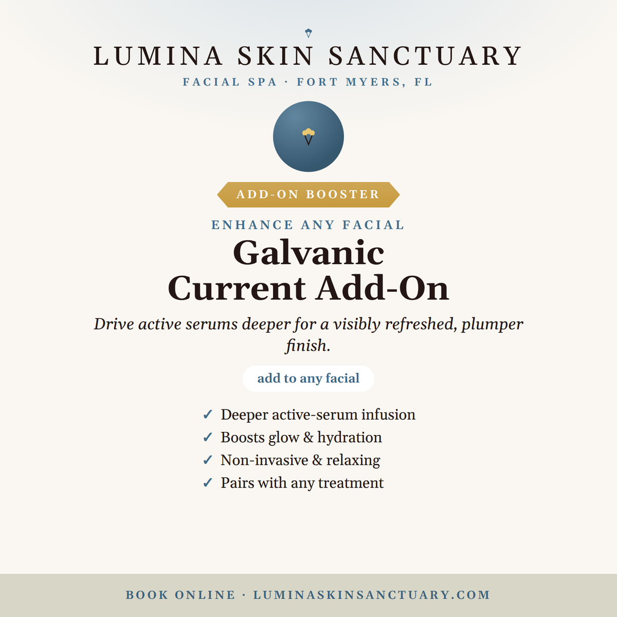 Galvanic Current Add-On — Lumina Skin Sanctuary, Fort Myers