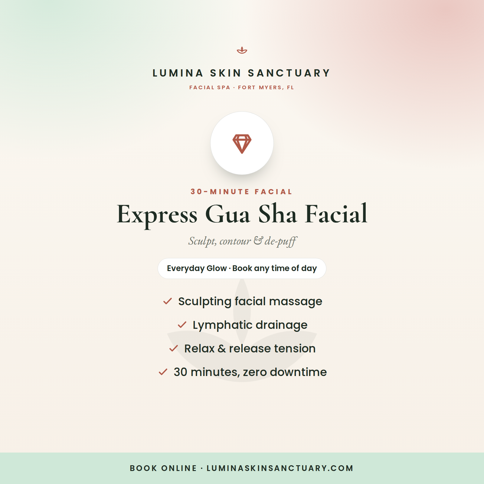 Express Gua Sha Facial — 30-minute express facial in Fort Myers, FL | Lumina Skin Sanctuary