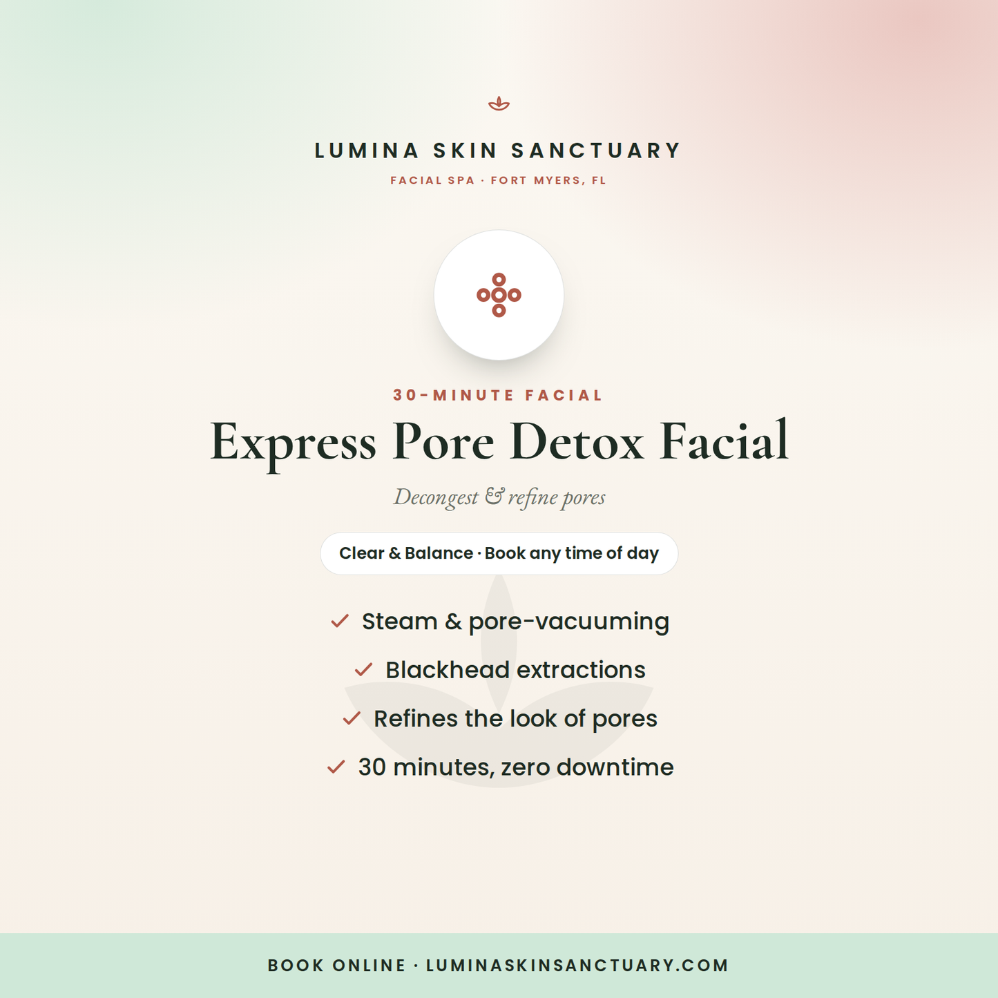 Express Pore Detox Facial — 30-minute express facial in Fort Myers, FL | Lumina Skin Sanctuary