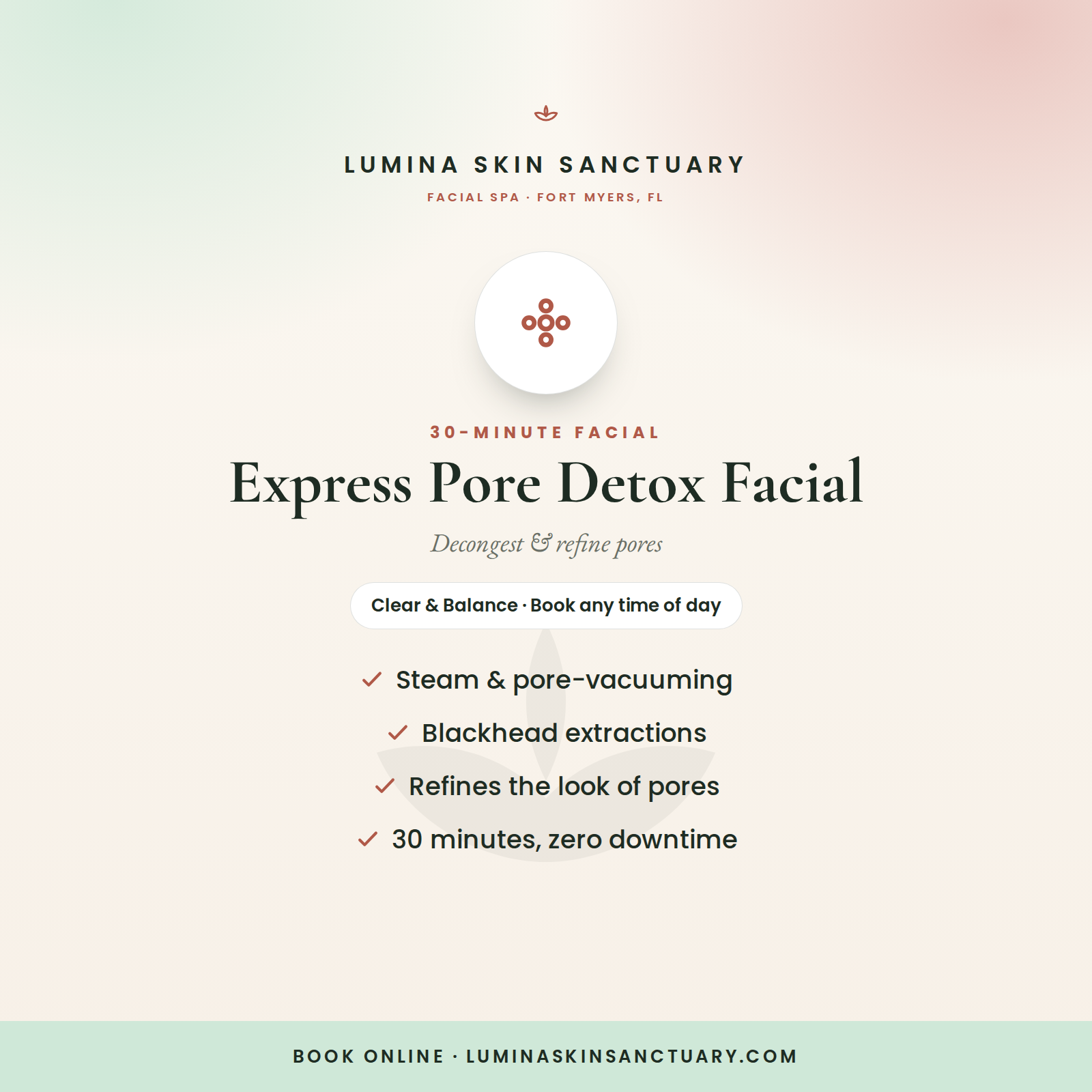 Express Pore Detox Facial — 30-minute express facial in Fort Myers, FL | Lumina Skin Sanctuary