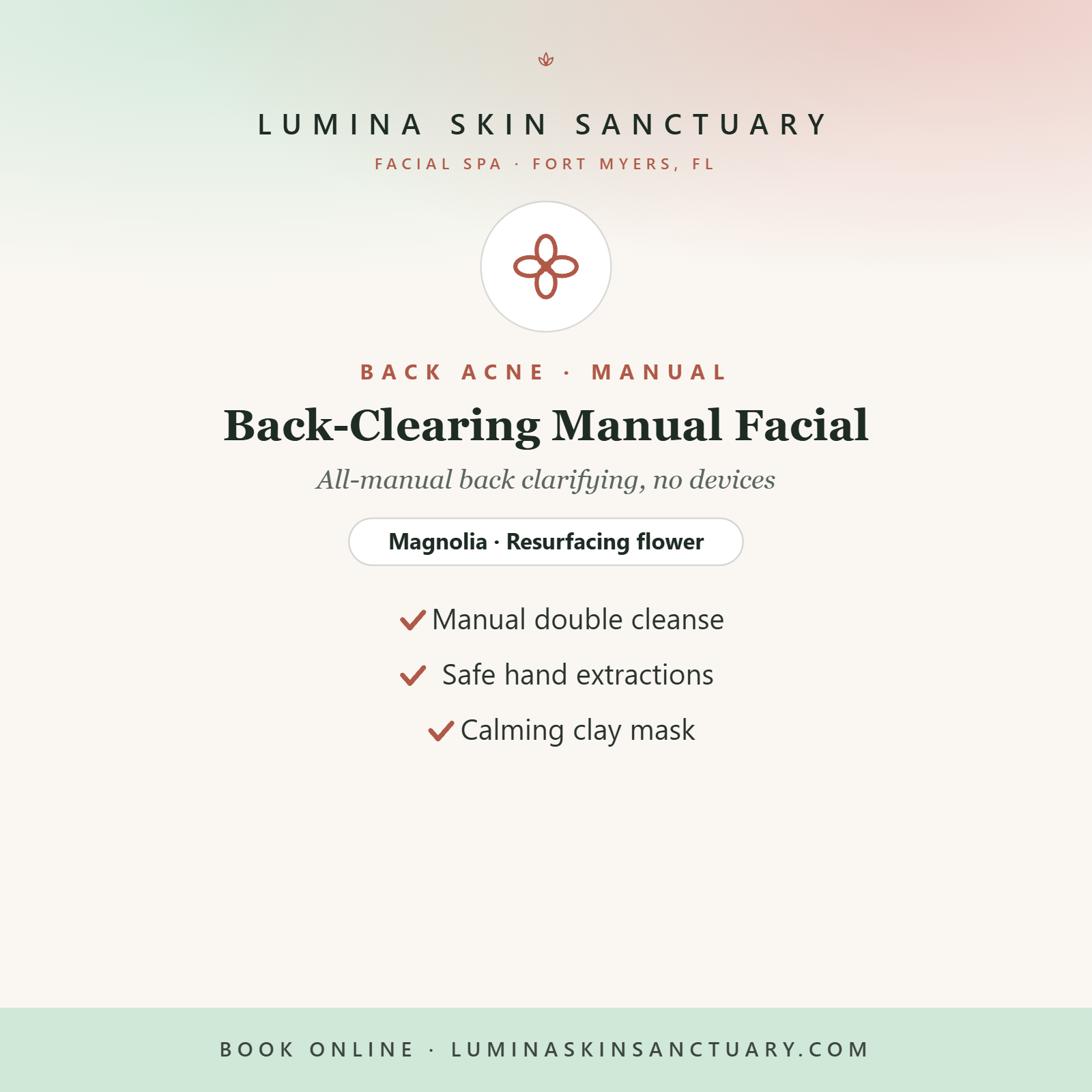 Back-Clearing Manual Facial — Lumina Skin Sanctuary, facial spa in Fort Myers, FL