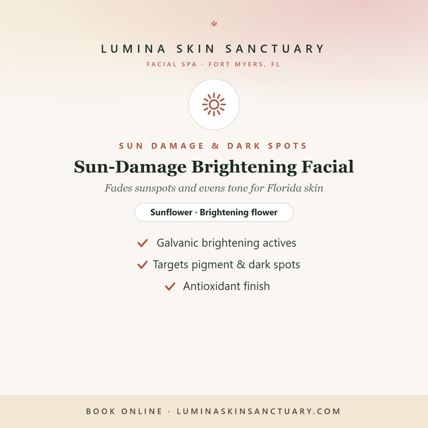 Sun-Damage Brightening Facial — Lumina Skin Sanctuary, facial spa in Fort Myers, FL