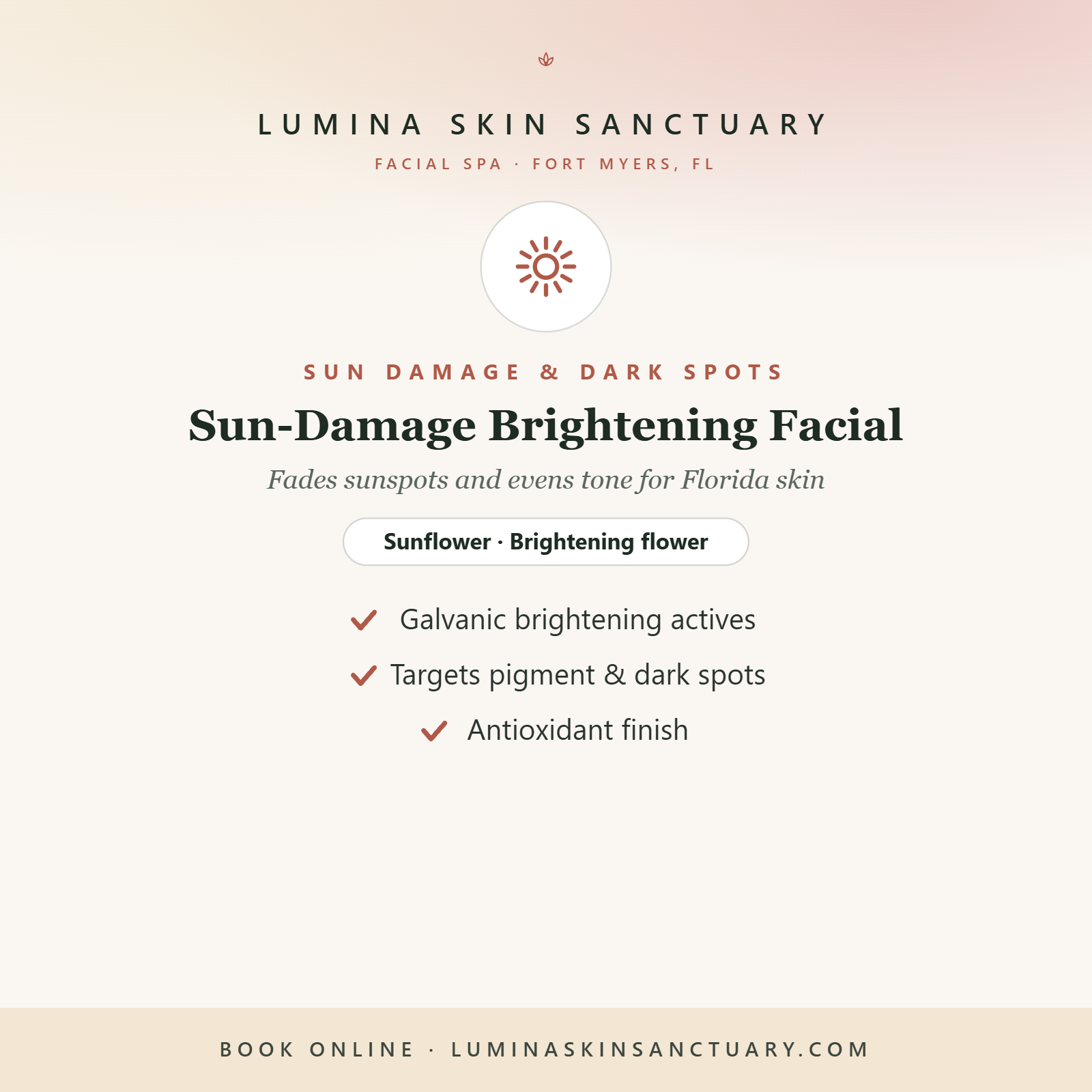 Sun-Damage Brightening Facial — Lumina Skin Sanctuary, facial spa in Fort Myers, FL