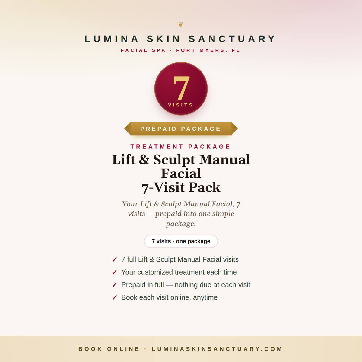 Lift & Sculpt Manual Facial · 7-Visit Pack — Lumina Skin Sanctuary, Fort Myers